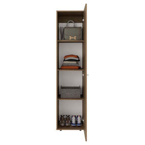 English Elm Wenge Finish Slim Four Shelf Storage Cabinet for Bedroom Hallway or Tight Spaces B062P483764