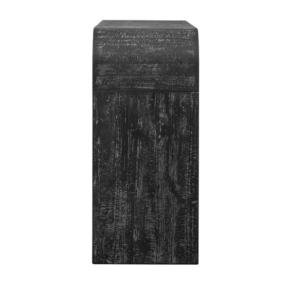 English Elm TREXM Retro Curved Console Table with 2 Large Drawers, Narrow Entryway Sofa Table, Antique Black Elegance N715P223099B