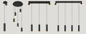 English Elm Angelina 6-Light Matte Black Pendant - Modern Kitchen Island Fixture For Stylish Task Lighting T3177P283998