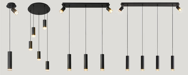English Elm Angelina 6-Light Matte Black Pendant - Modern Kitchen Island Fixture For Stylish Task Lighting T3177P283998