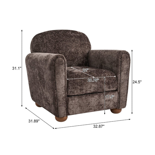 English Elm Rapallo Upholstered Accent Chair Plush Seat Modern Frame for Living Room or Entryway Dark Brown N776P381488D