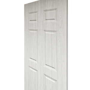 English Elm 30 in White Textured 6-panel Hollow Core Mdf Interior Door Slab Reversible Swing B2763P486362