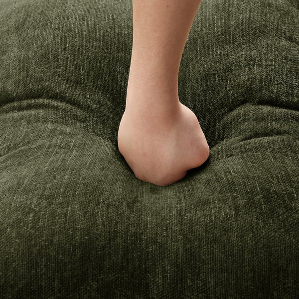 English Elm Elegant Mid Century Modular Two-Seater Sofa With Removable Skirts, Movable Ottoman, & Chic Design W3041S00347