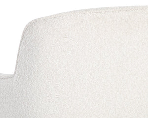 Sunpan Karina Office Chair - Chic Comfort with Modern Design, Curved Seat and Gold Steel Base for Your Workspace Copenhagen White