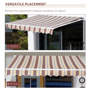 English Elm Outsunny 13' X 8' Retractable Awning | Stylish Sunshade For Patios, Uv Resistant, Easy Crank Control W2225P174176-GIGA