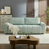 English Elm 94.49''Sleeper Sofa, Sofa Bed- 2 In 1 Pull Out Couch Bed With Storage Chaise For Living Room, Sofa Sleeper With Pull Out Bed, Light Green Style Couch