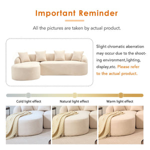 English Elm Boneless Chenille Sectional with Curved Chaise High Density Foam Modular Living Room Sofa W2231S00042