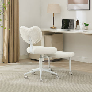 English Elm Meditation Chair Plus with Memory Foam Seat and Lumbar Support, Swivel Footstool for Active Sitting Ivory W1143P314942