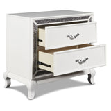 English Elm Jaysin White 2-Drawer Nightstand With Felt Lined Top Drawer