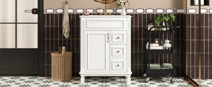 English Elm 24" Bathroom Vanity With Elegant Ceramic Sink, Stylish Storage, And Timeless French Design For Small Spaces N710P318989K