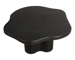 Sunpan BELLONA Dining Table - Charcoal Black Acacia Wood, Sculptural Design for Contemporary Spaces - 68.5" 112357