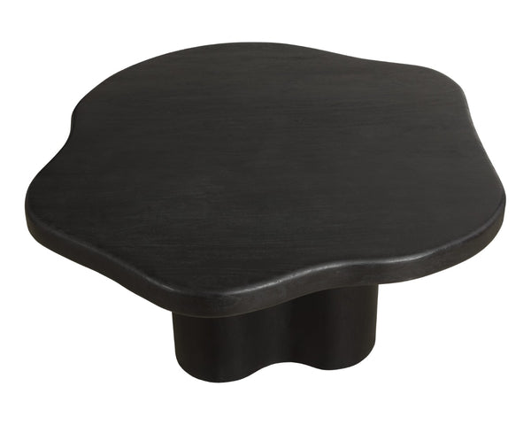 Sunpan BELLONA Dining Table - Charcoal Black Acacia Wood, Sculptural Design for Contemporary Spaces - 68.5" 112357