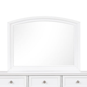 English Elm Meade Carved Wood Veneer Mirror with Low-Distortion Glass, 42"H x 36"W Decorative Statement Piece White 40.3 L x 46.6 W x 4.3 H B078P301540