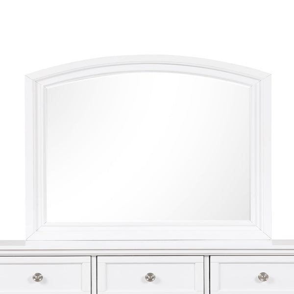 English Elm Meade Carved Wood Veneer Mirror with Low-Distortion Glass, 42"H x 36"W Decorative Statement Piece White 40.3 L x 46.6 W x 4.3 H B078P301540