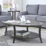 English Elm Perth Contemporary Oval Shelf Coffee Table Set, Gray