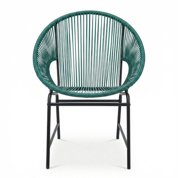 English Elm Nusa Outdoor 3 Piece Pe Rattan Chat Set with Iron Frame for Patio Balcony NUSA3PCSETTEL-N