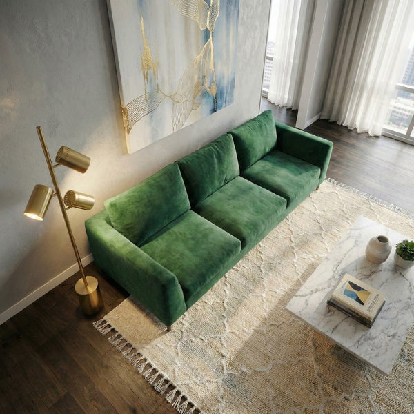 English Elm Harmony Triple Spot Floor Lamp Brassed Gold Metal Base for Living Room Ambiance B183P230915