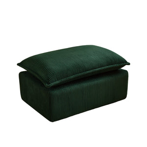 English Elm Convertible Compressed Sofa Chair Ottoman Corduroy Fold-Out Recliner for Small Spaces Dorm Apartments Green W1036P251813