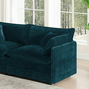 English Elm 2 Piece Chenille Upholstered Loveseat and Accent Chair Set for Modern Living Rooms W714S00593
