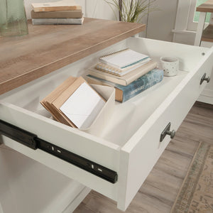 English Elm Library Base - Compact White Storage Solution With Adjustable Shelf For Home Or Office Organization B356P402682