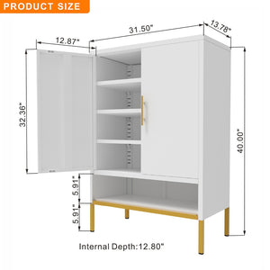 English Elm 40'' Slim Steel Shoe Cabinet 7 Tier Adjustable Shelving Narrow Entryway Organizer W3387P306353