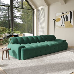 English Elm Bubble Sectional Sofa - Modern 3D-Knitted Loveseat In Green For Stylish Comfort And Relaxation B341S00017