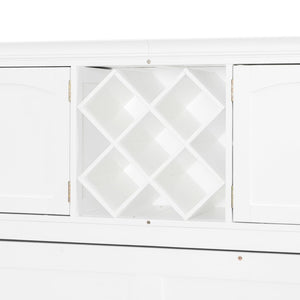 English Elm Queen Murphy Wall Bed with Storage Cabinets and Wine Rack for Small Space Living White LP000879AAK-1