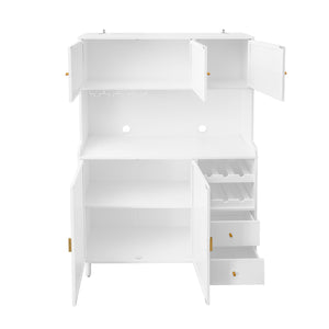 English Elm Accent Storage Cabinet with Pine Feet, Metal Handles, Anti-Tip L-Bracket, Stable, Easy-Clean Finish W688P183923