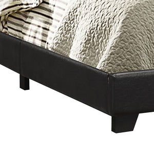 English Elm Warwick Upholstered California King Bed with Plush Padded Headboard, Premium Leatherette, Solid Wood Legs Black B062P328654