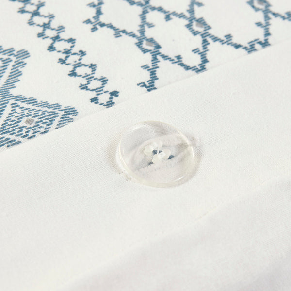 English Elm King/Cal Imani Cotton Chenille Duvet Cover Set - Geometric Tufted Print, OEKO-TEX, Button Closure B03596510