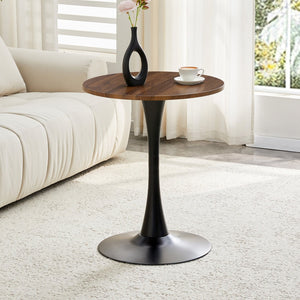 English Elm Round Faux Marble Tulip Dining Table Mid Century Pedestal Base for Compact Kitchens Walnut W2920P395713
