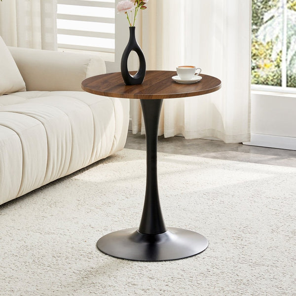 English Elm Round Faux Marble Tulip Dining Table Mid Century Pedestal Base for Compact Kitchens Walnut W2920P395713
