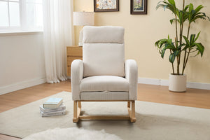English Elm Modern Accent Rocking Chair - Stylish Glider Armchair With High Back, Side Pocket & Cozy Comfort W2725P276726