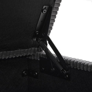 English Elm UNITED Corduroy L-Shaped Sectional Sofa with Storage Ottoman, USB Ports, Cup Holders & LED Lighting Dark Gray W1568P332407