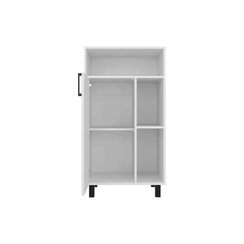 English Elm Base Base Cabinet White with 1 Door, 3 Shelves & 4 Legs — Engineered Wood, Compact Office Storage, 43.6"H x 23.6"W x 15.7"D, Ready to Assemble, CARB/TSCA Compliant B097P350296
