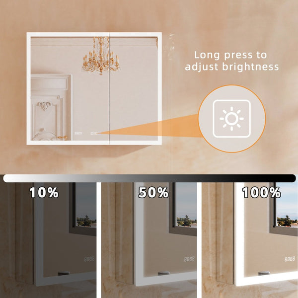 English Elm Lighted Aluminum Medicine Cabinet Smart Mirror with Anti-fog Led and Built-in Usb Outlet W5609P461480