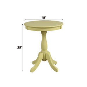 English Elm Alger Light Yellow Round Pedestal Accent Table — Cottage Transitional Wooden Top, Turned Base, KD, 40lb Capacity B2726P281458