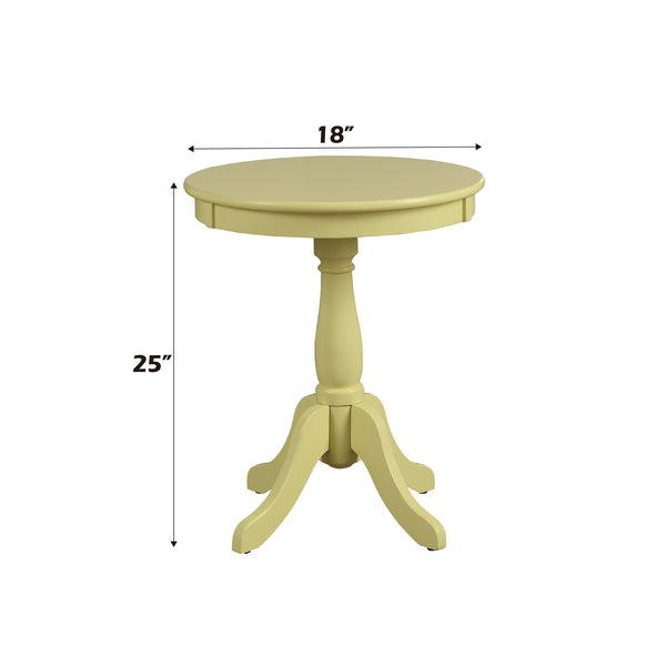English Elm Alger Light Yellow Round Pedestal Accent Table — Cottage Transitional Wooden Top, Turned Base, KD, 40lb Capacity B2726P281458