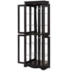 English Elm Lighted Curio Display Cabinet - Elegant Glass Storage With Ambient Lighting For Wine, Toys & More W2275P292640