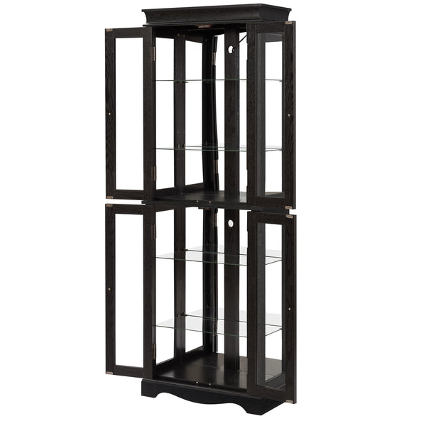 English Elm Lighted Curio Display Cabinet - Elegant Glass Storage With Ambient Lighting For Wine, Toys & More W2275P292640