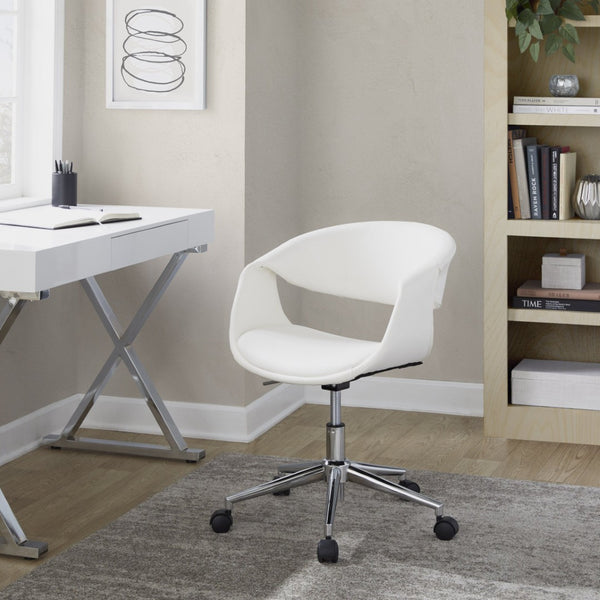 English Elm Task Chair with Chrome Five Star Base Grey Fabric Seat for Modern Home Office Use Chrome,White B202P474184
