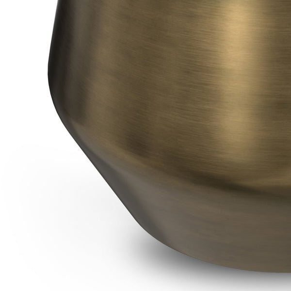 English Elm Benning Handcrafted Marble Side Table in Antique Brass & White – 19" Square Top, Premium Iron Base, Fully Assembled Elegance B136P262283