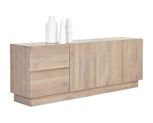 Sunpan ELINA Sideboard - Handcrafted Light Oak Storage Unit with Scandinavian Style and Unique Character 111026