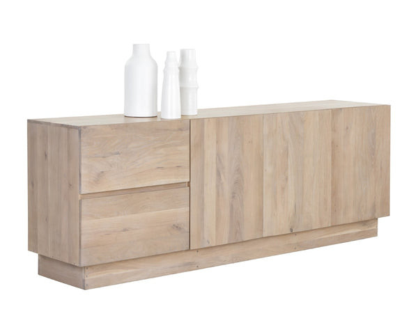 Sunpan ELINA Sideboard - Handcrafted Light Oak Storage Unit with Scandinavian Style and Unique Character 111026