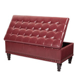 OSP Home Furnishings Caldwell storage ottoman Crimson Red