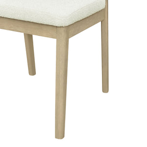 English Elm Christopher Knight Home® - Upholstered Backrest Armless Dining Chairs - Sleek Mid-Century Fabric Seats on Durable Oak Frame, 300lb Capacity Beige,Natural Ash N771P346002A