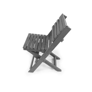 English Elm Coastal Bay Recycled Hdpe Folding Bistro Chair for Patio and Balcony Use Gray B2745P409663