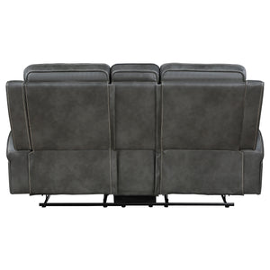 English Elm Forrest Grey Motion Reclining Loveseat With Console – Stylish Comfort, Storage & Modern Elegance B062P354054