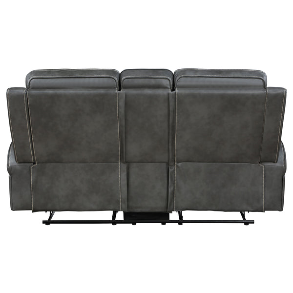English Elm Forrest Grey Motion Reclining Loveseat With Console – Stylish Comfort, Storage & Modern Elegance B062P354054