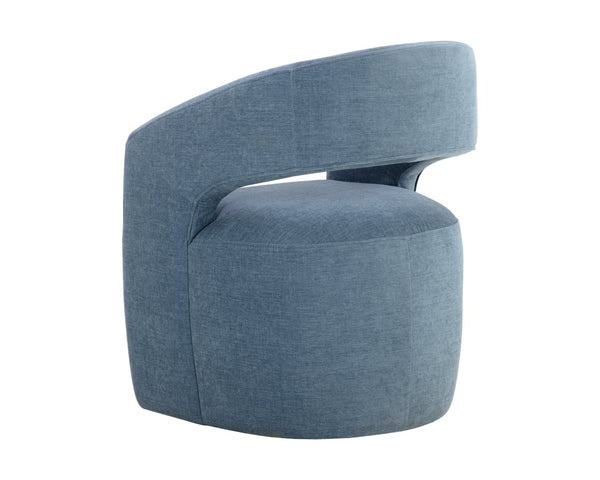 Sunpan LLORET Wheeled Dining Armchair in Danny Iceberg - Stylish, Comfortable, and Effortlessly Mobile Seating 109918V